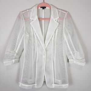Franne Golde White Mesh Blazer Size‎ Medium